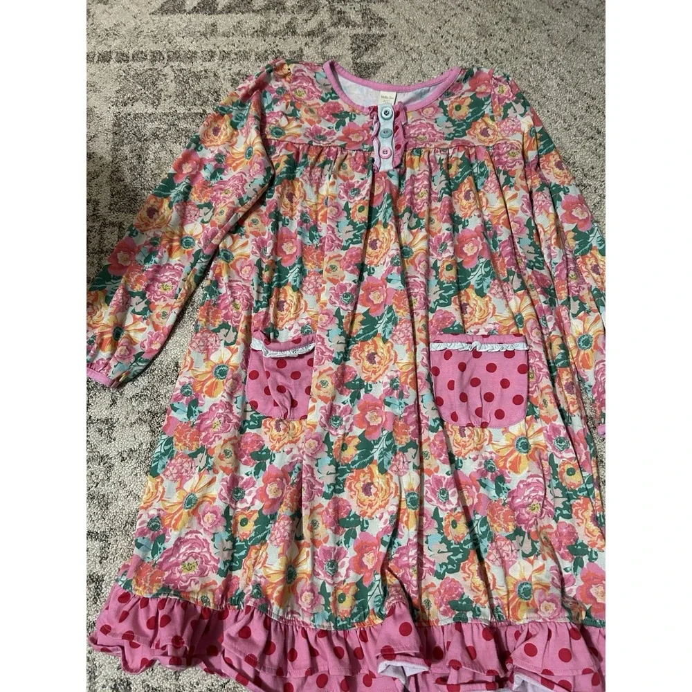 Matilda Jane Girls Floral Long Sleeve Night Gown Size 12